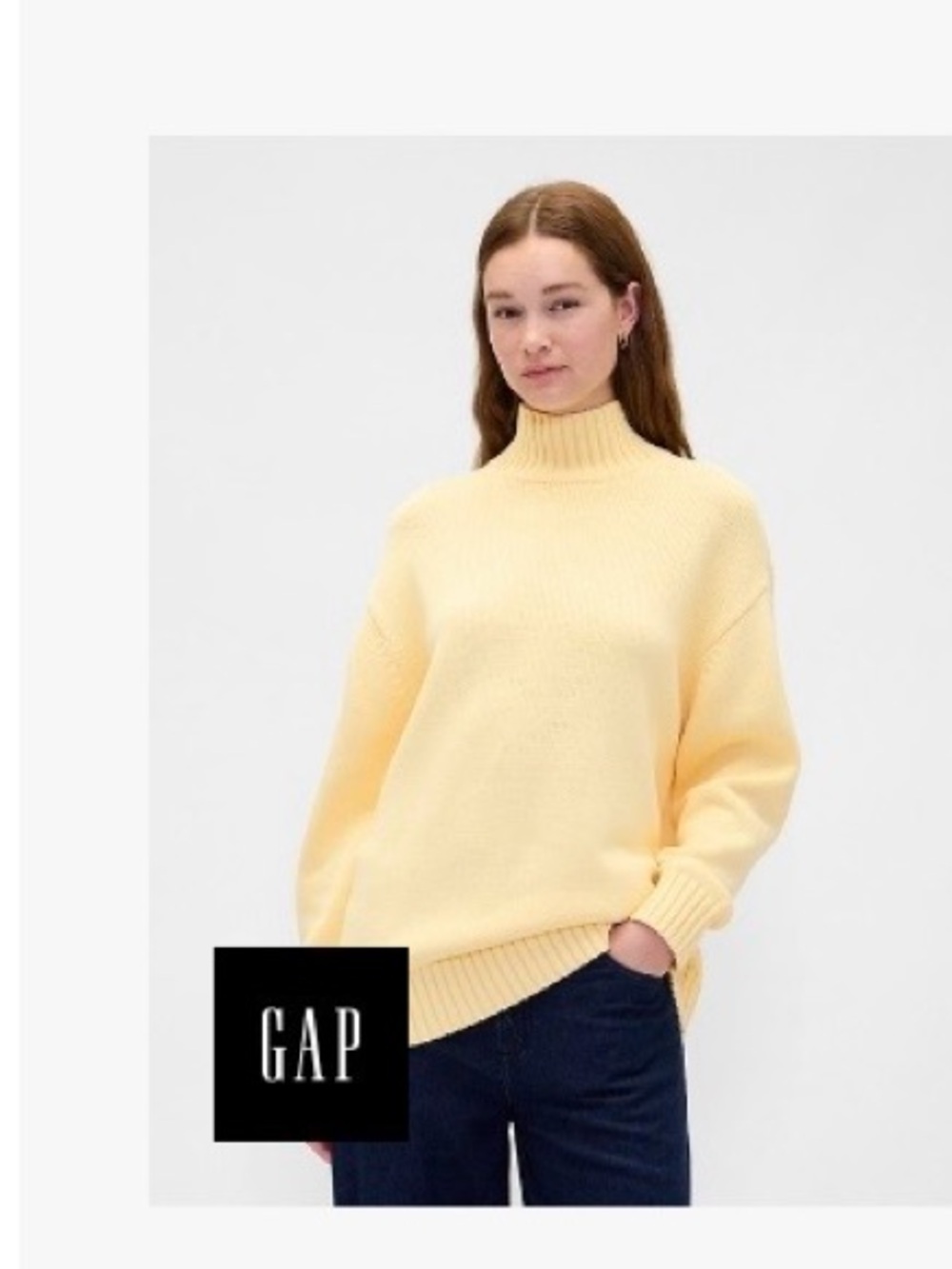 GAP Pale Yellow Turtleneck Sweater